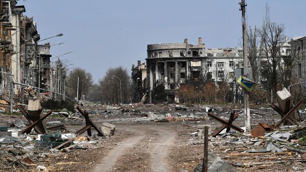 Le centre-ville d'Artiomovsk après des combats (archive photo) - Sputnik Afrique