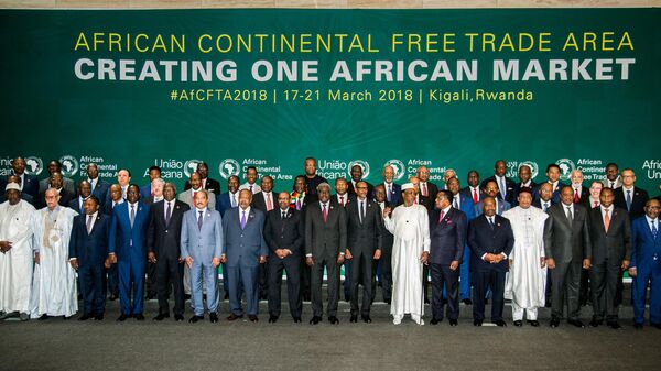 African heads of states and governments pose during the African Union (AU) Summit for the agreement to establish the African Continental Free Trade Area in Kigali, Rwanda, on March 21, 2018. - Sputnik Africa