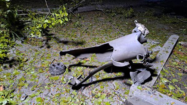 A fragment of a rocket.  Donetsk was shelled by the Ukrainian Armed Forces on Easter night - Sputnik Africa