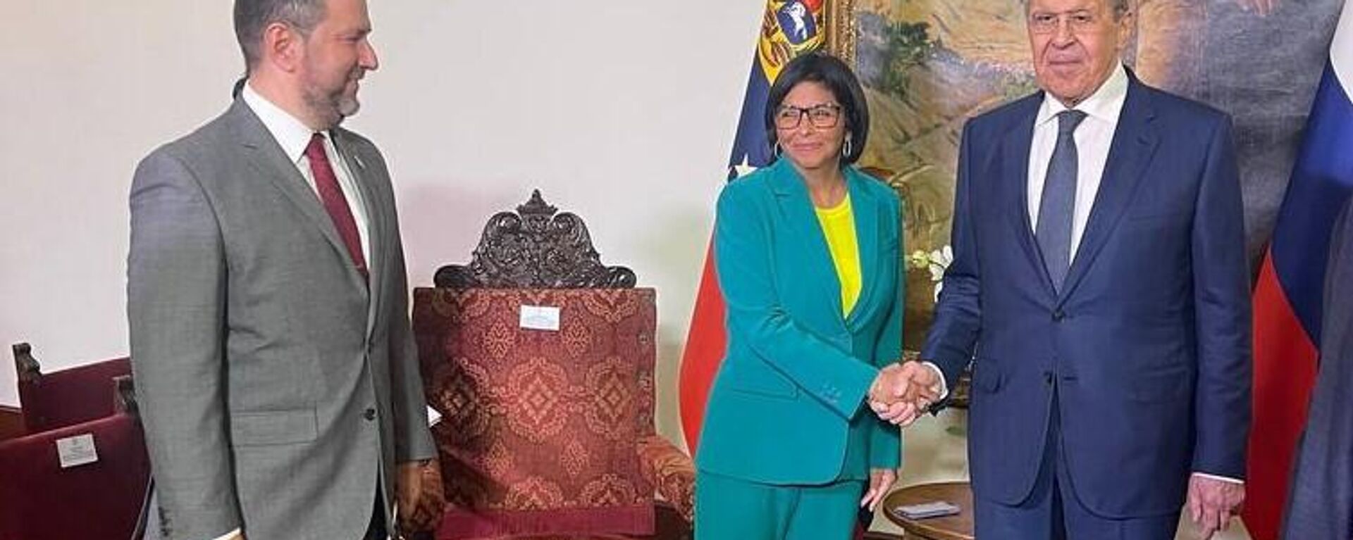 Russian Foreign Minister Sergey Lavrov with Venezuela Vice-President Delcy Rodríguez - Sputnik Africa, 1920, 19.04.2023