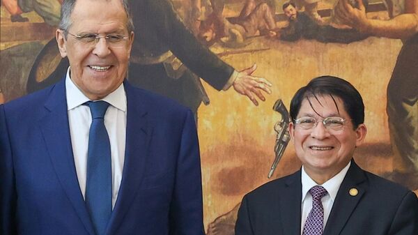 Russian Foreign Minister Sergey Lavrov meets with his Nicaraguan counterpart Denis Moncada - Sputnik Africa
