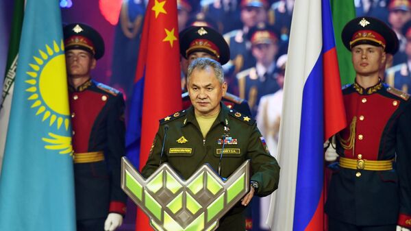 Sergei Shoigu takes part in the closing ceremony  of the 5th International Army Games 2019, Russia, Kubinka - Sputnik Africa