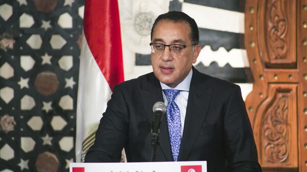 Egyptian Prime Minister Mostafa Madbouly speaks during a joint press conference with Tunisian Prime Minister Najla Bouden in Tunis, Friday, May 13, 2022.  - Sputnik Africa
