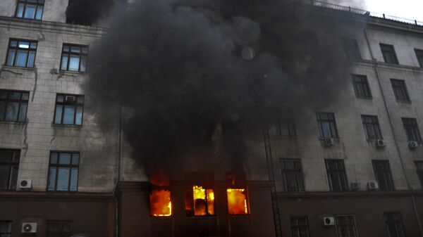 Un incendie dans la Maison des Syndicats à Odessa - Sputnik Afrique
