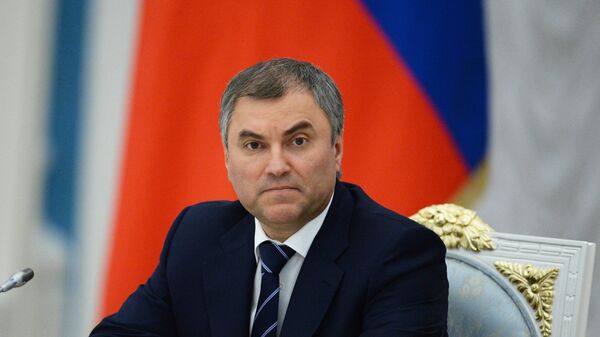 First Deputy Kremlin Chief of Staff Vyacheslav Volodin at Russian President Vladimir Putin's meeting with newly elected heads of Russia's regions at the Moscow Kremlin, September 17, 2014 - Sputnik Africa