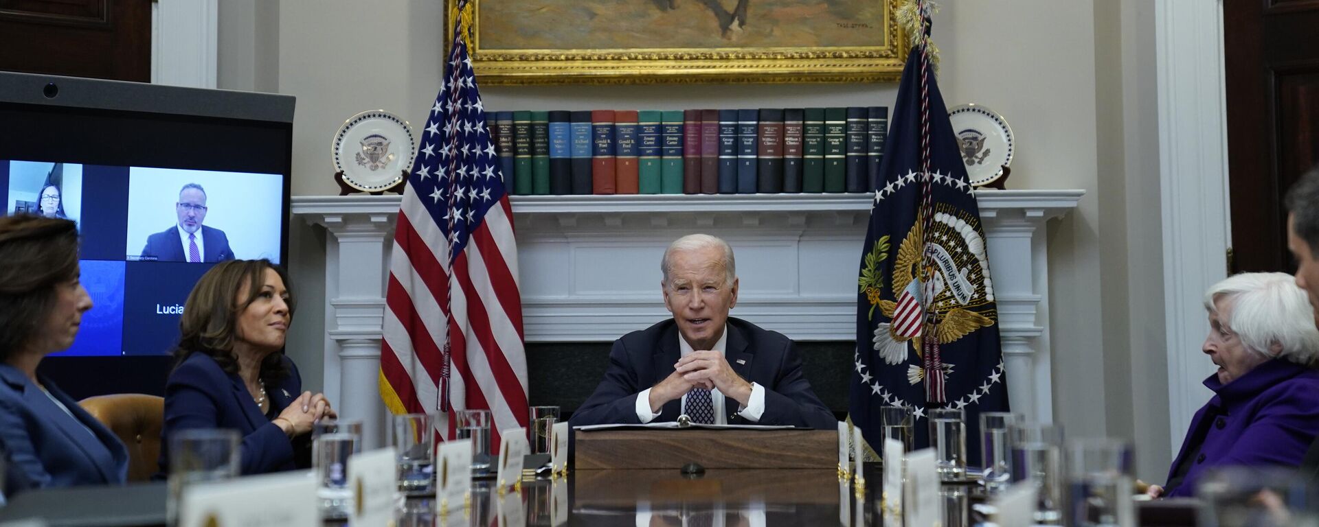 President Joe Biden speaks during a meeting with his Investing in America Cabinet, in the Roosevelt Room of the White House, Friday, May 5, 2023, in Washington.  - Sputnik Africa, 1920, 07.05.2023
