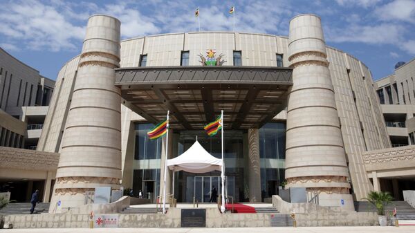 The entrance to the new Parliament building where Zimbabwean President Emmerson Mnangagwa delivered his State of the Nation Address in Mt Hampden, about 18 kilometres west of the capital Harare, Wednesday, Nov. 23, 2022. - Sputnik Africa