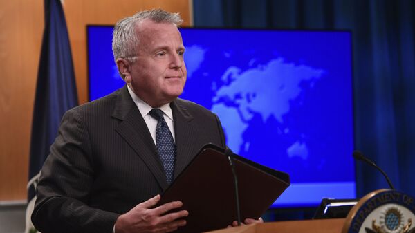 Acting Secretary of State John Sullivan finishes speaking about the release of the 2017 country reports on human rights practices during a news conference at the State Department in Washington, Friday, April 20, 2018.  - Sputnik Africa