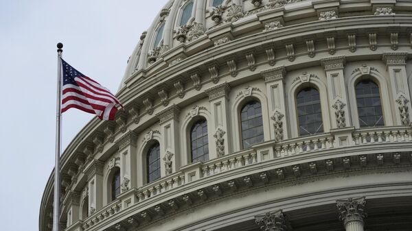 Le drapeau américain au-dessus du Capitole, à Washington - Sputnik Afrique