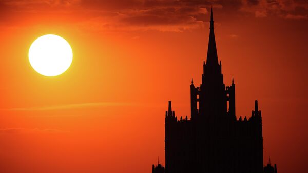 The building of the Ministry of Foreign Affairs of the Russian Federation in Moscow at sunset. - Sputnik Africa