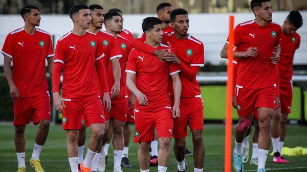 Players of the Moroccan national football team attend a training session in Sale on March 21, 2023 ahead of their friendly match against Brazil - Sputnik Africa