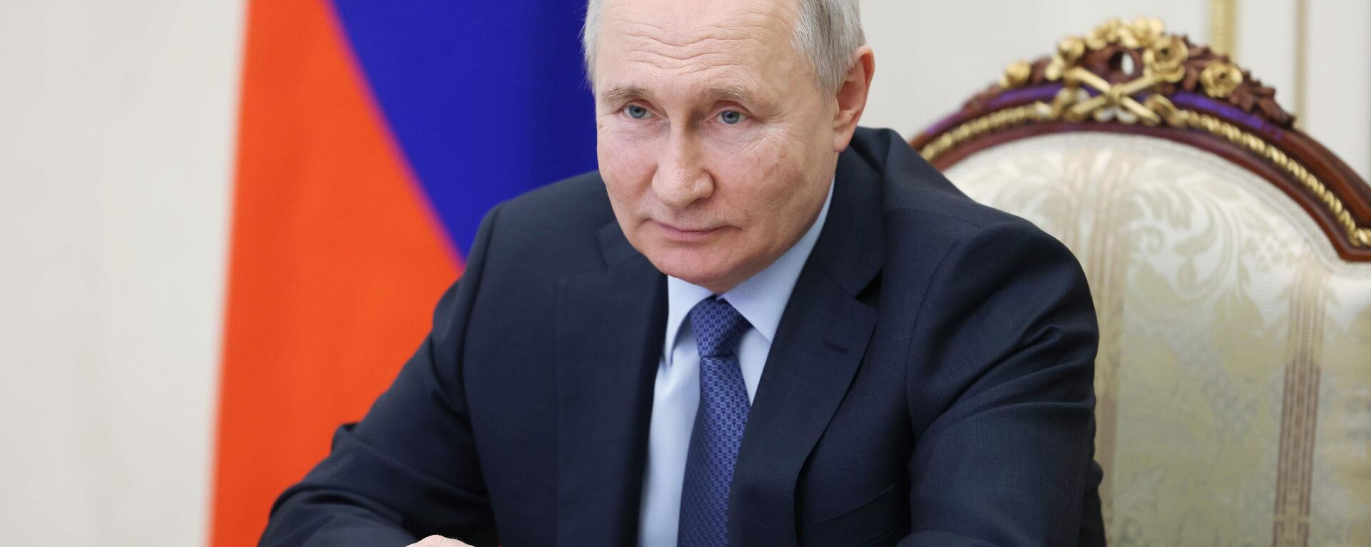 Russian President Vladimir Putin speaks by video conference to officials from Crimea, March 17, 2023. - Sputnik Africa, 1920, 21.05.2023