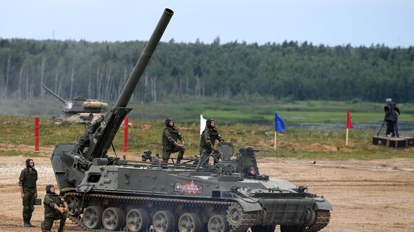 2S4 Tyulpan demonstrated at an ARMY military expo outside Moscow. File photo. - Sputnik Africa