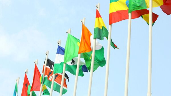 The flags of African Union countries wave in the wind on June 29, 2011, at Malabo international airport on the eve of African Union's 17th summit in Sipopo City, a city built especially for the occasion near the capital Malabo.  - Sputnik Africa