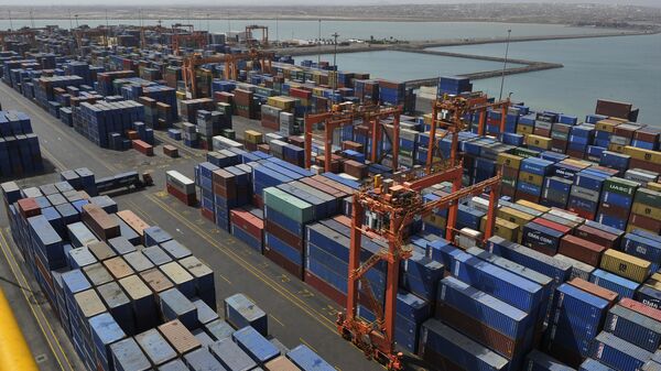 A picture shows containers and a general view of the port of Djibouti, on March 27, 2016. - Sputnik Africa