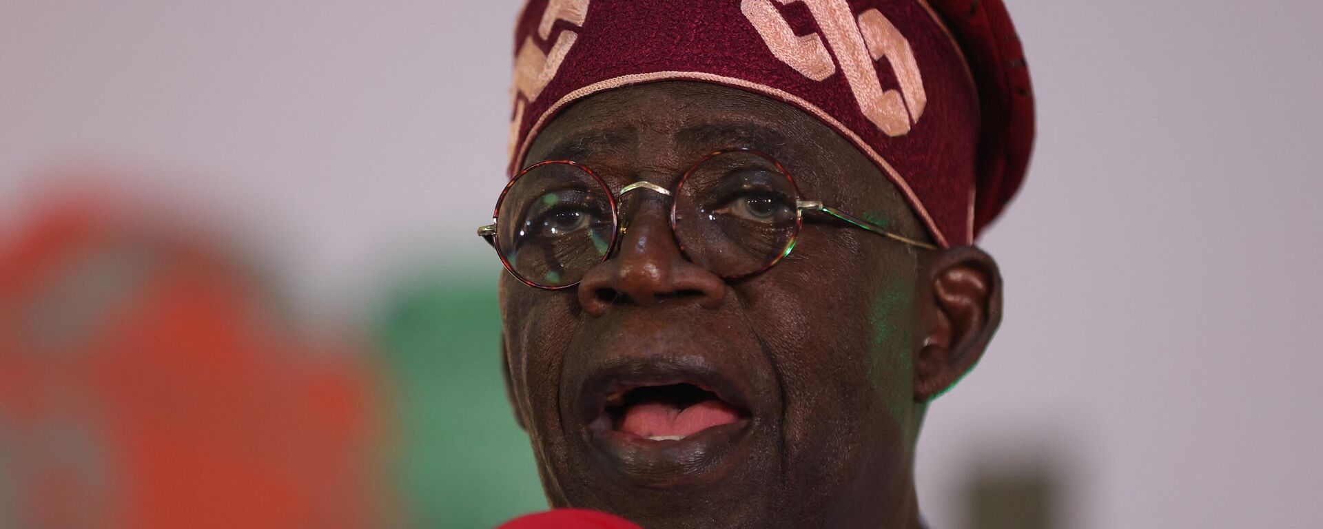 Ruling party candidate Bola Tinubu, looks on in Abuja on March 1, 2023 during celebrations at his campaign headquarters - Sputnik Africa, 1920, 29.05.2023