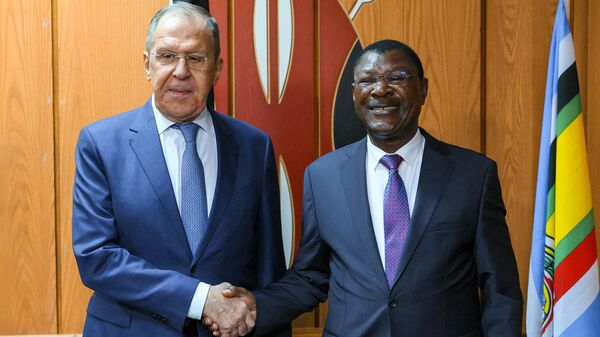 Russian Foreign Minister Sergey Lavrov and Speaker of the National Assembly of Kenya Moses Wetangula during a meeting in Nairobi.  - Sputnik Africa