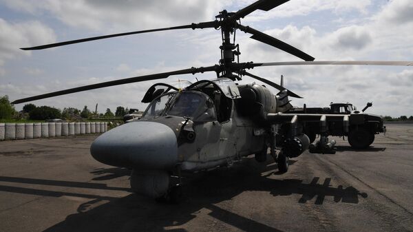 A Ka-52 attack helicopter of the Russian Armed Forces after a combat flight in the area of a special military operation in the Artemovsk direction. 01.06.2023. - Sputnik Africa