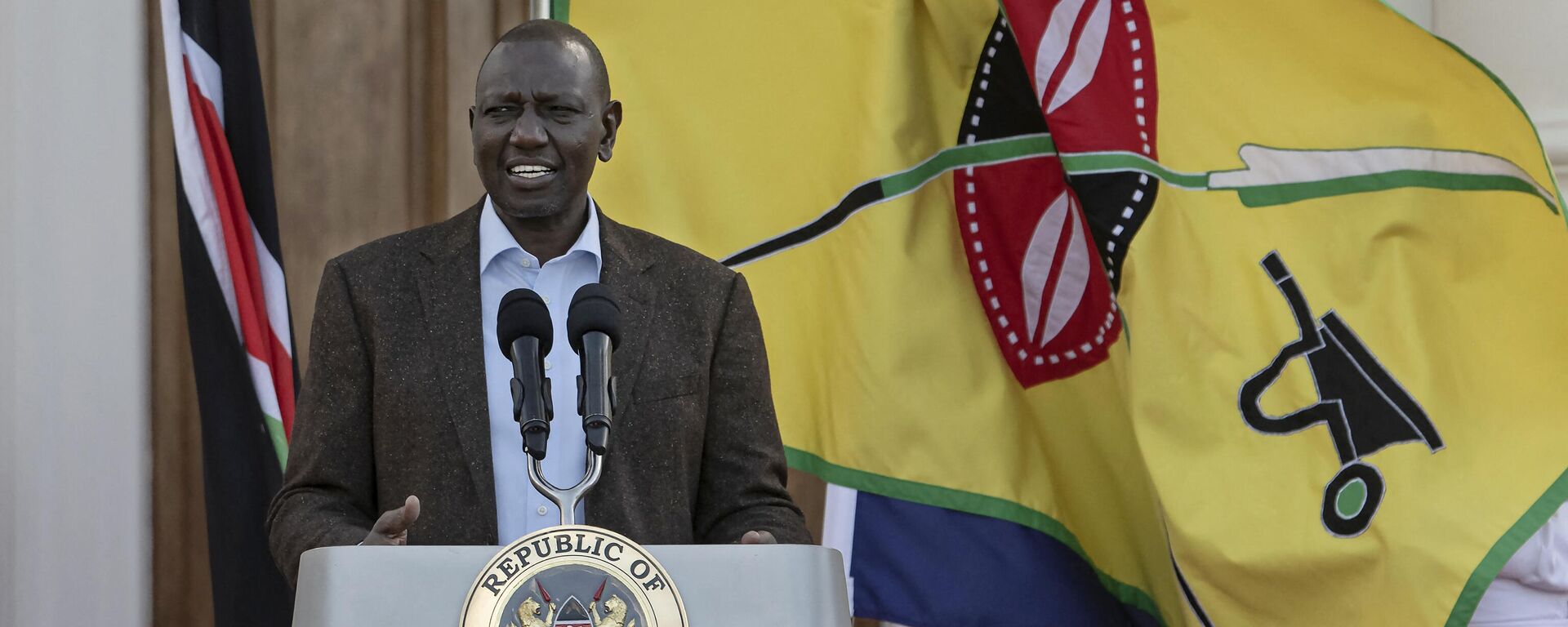 Kenya's President William Ruto speaks during a press conference at State House, in Nairobi, on April 2, 2023, to urge his political rival to call off protests against his government as the opposition vowed to take demonstrators to the street for another day.  - Sputnik Africa, 1920, 09.06.2023