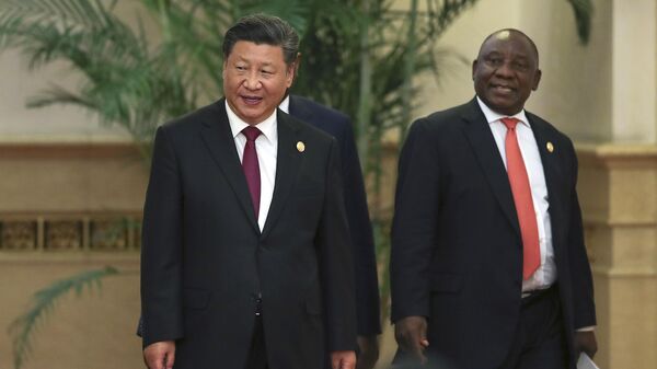 Chinese President Xi Jinping with South African President Cyril Ramaphosa - Sputnik Africa