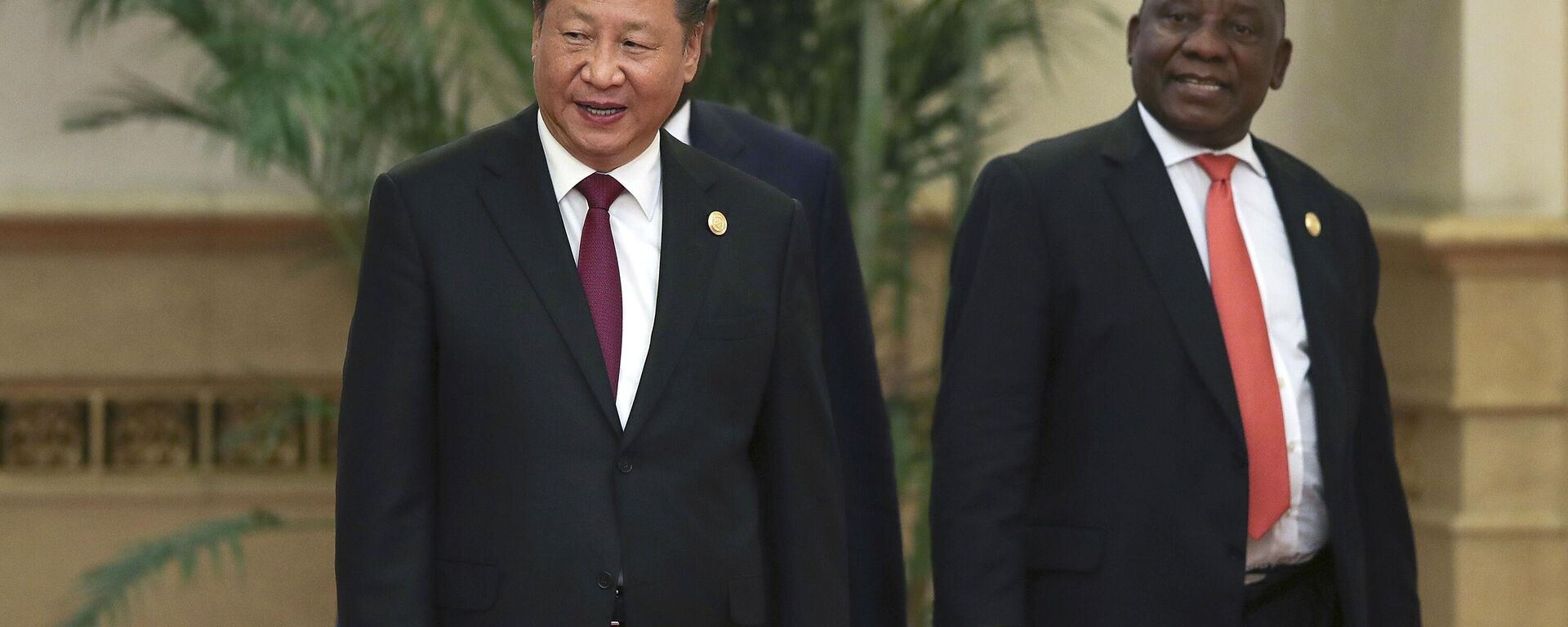 Chinese President Xi Jinping with South African President Cyril Ramaphosa - Sputnik Africa, 1920, 21.08.2023