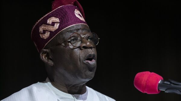 President-Elect Bola Tinubu addresses gathered supporters and the country after receiving his certificate at a ceremony in Abuja, Nigeria Wednesday, March 1, 2023 - Sputnik Africa