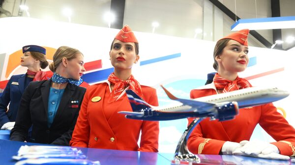 Aeroflot's stand at the Expoforum Convention and Exhibition Center at SPIEF 2023 - Sputnik Africa