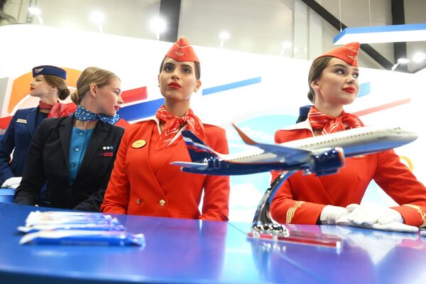 SPIEF-2023: Aeroflot&#x27;s stand at the Expoforum Convention and Exhibition Center at SPIEF 2023. - Sputnik Africa