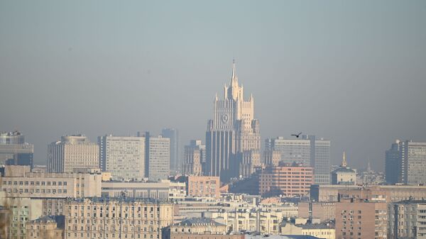 View of the building of the Ministry of Foreign Affairs of Russia from the observation deck on Vorobyovy Hills in Moscow - Sputnik Africa