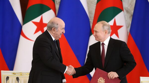 Les Présidents russe et algérien Vladimir Poutine et Abdelmadjid Tebboune  - Sputnik Afrique