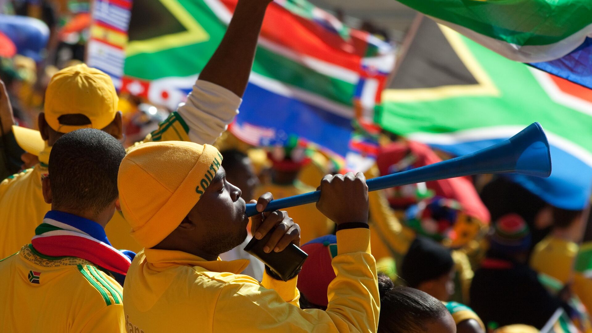 South Africans celebrate at the stadium - Sputnik Africa, 1920, 16.06.2023