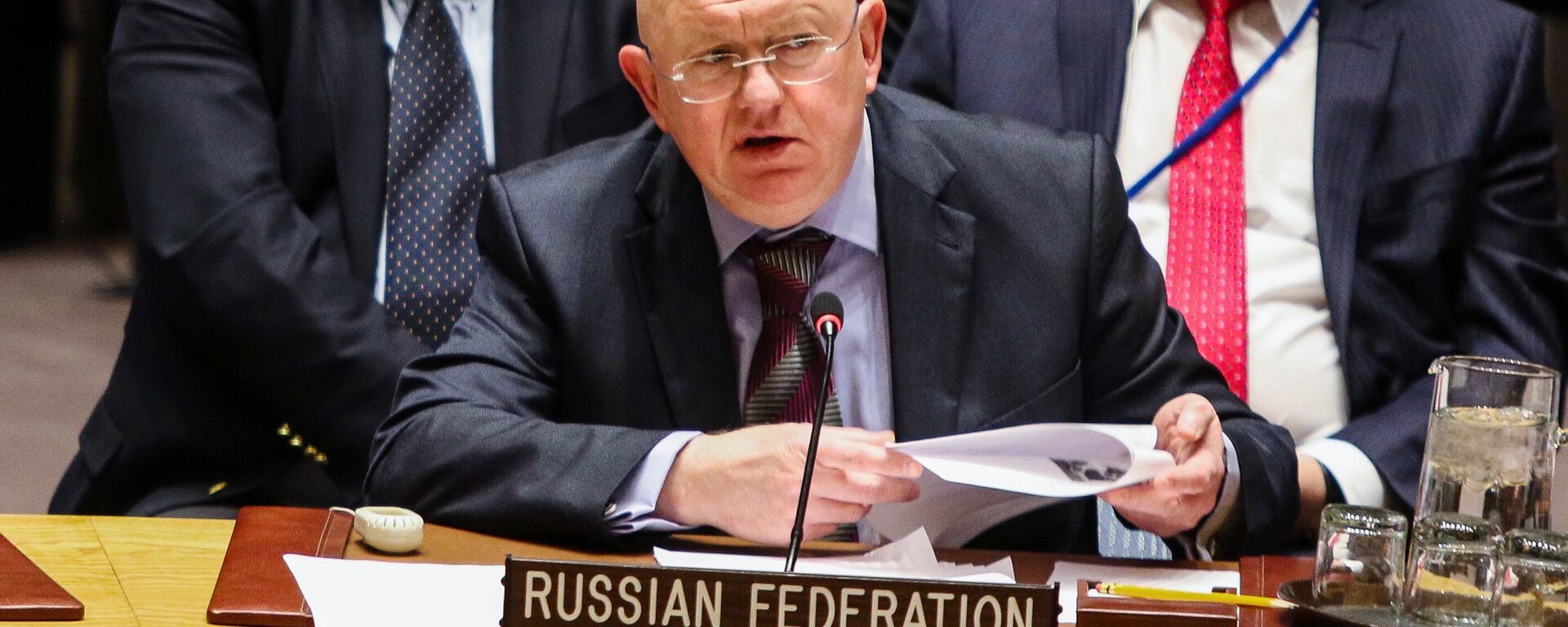UN Security Council meeting in New York, the United Nations Russian Permanent Representative Vasily Nebenzya. - Sputnik Africa, 1920, 13.01.2024