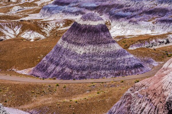 Purple mountain hill, the Painted Desert, Petrified Forest National Park, Arizona. - Sputnik Africa