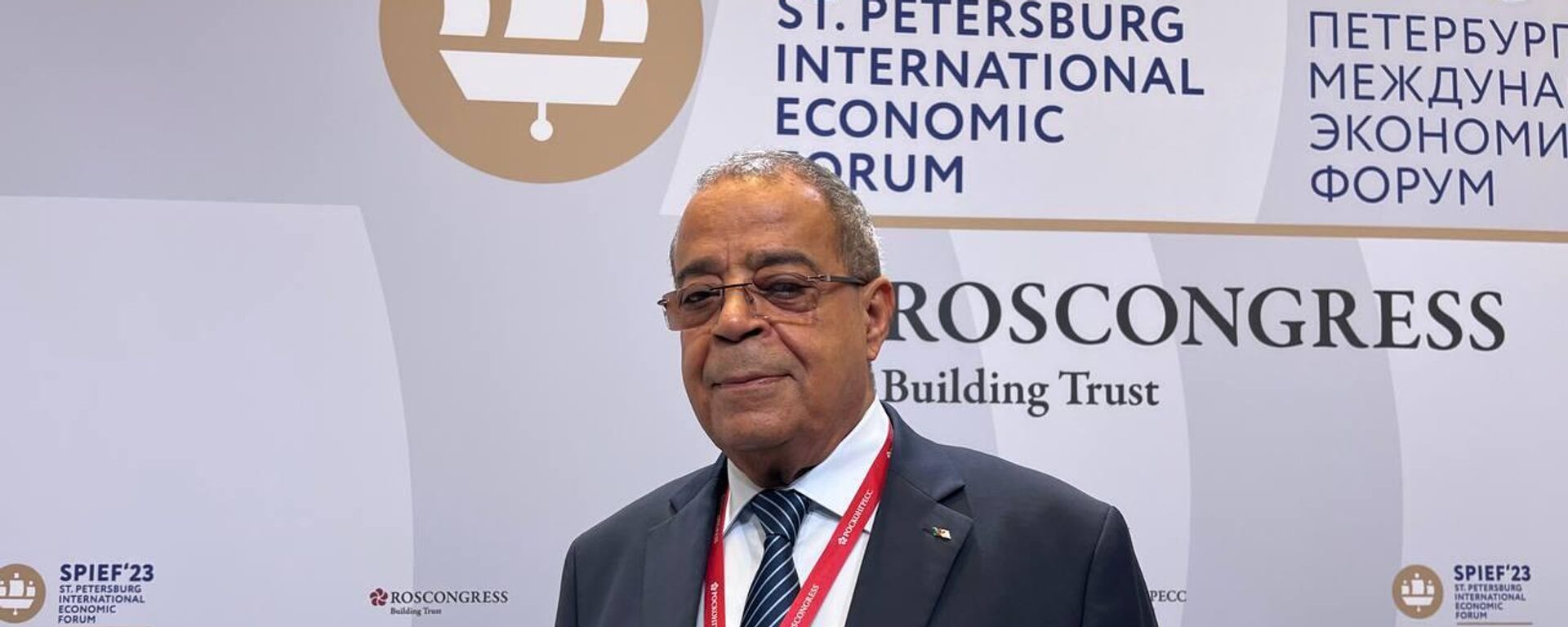 Ali Aoun, Algeria's minister of industry and pharmaceutical production on the sidelines of Russia's SPIEF 2023 - Sputnik Africa, 1920, 19.06.2023