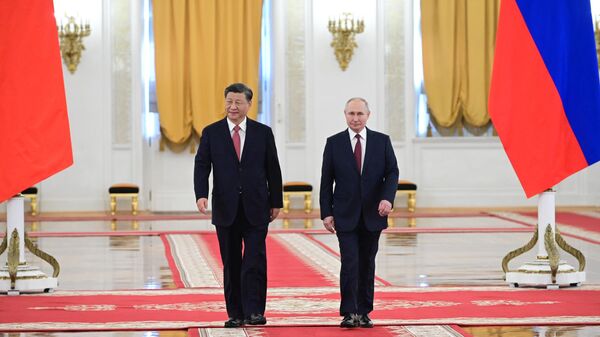 Chinese President Xi Jinping and Russian President Vladimir Putin  - Sputnik Africa