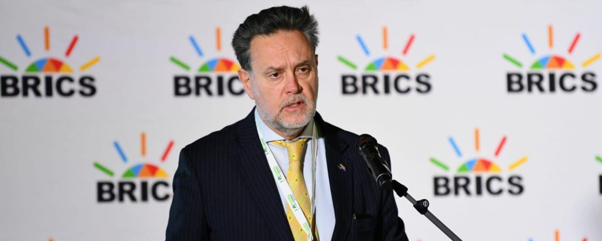 BRICS Sous-Sherpa for South Africa, Mr. Ben Joubert addressing the BRICS Roadshow and Sawubona Afrika conference in Potchefstroom, North West Province, South Africa.  - Sputnik Africa, 1920, 27.06.2023