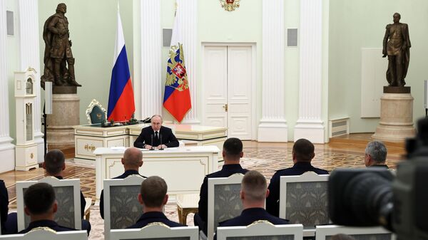 Russian President Vladimir Putin during a meeting with military personnel on June 27, 2023.   - Sputnik Africa