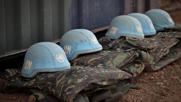 Blue Helmets of UN Peacekeepers - Sputnik Africa