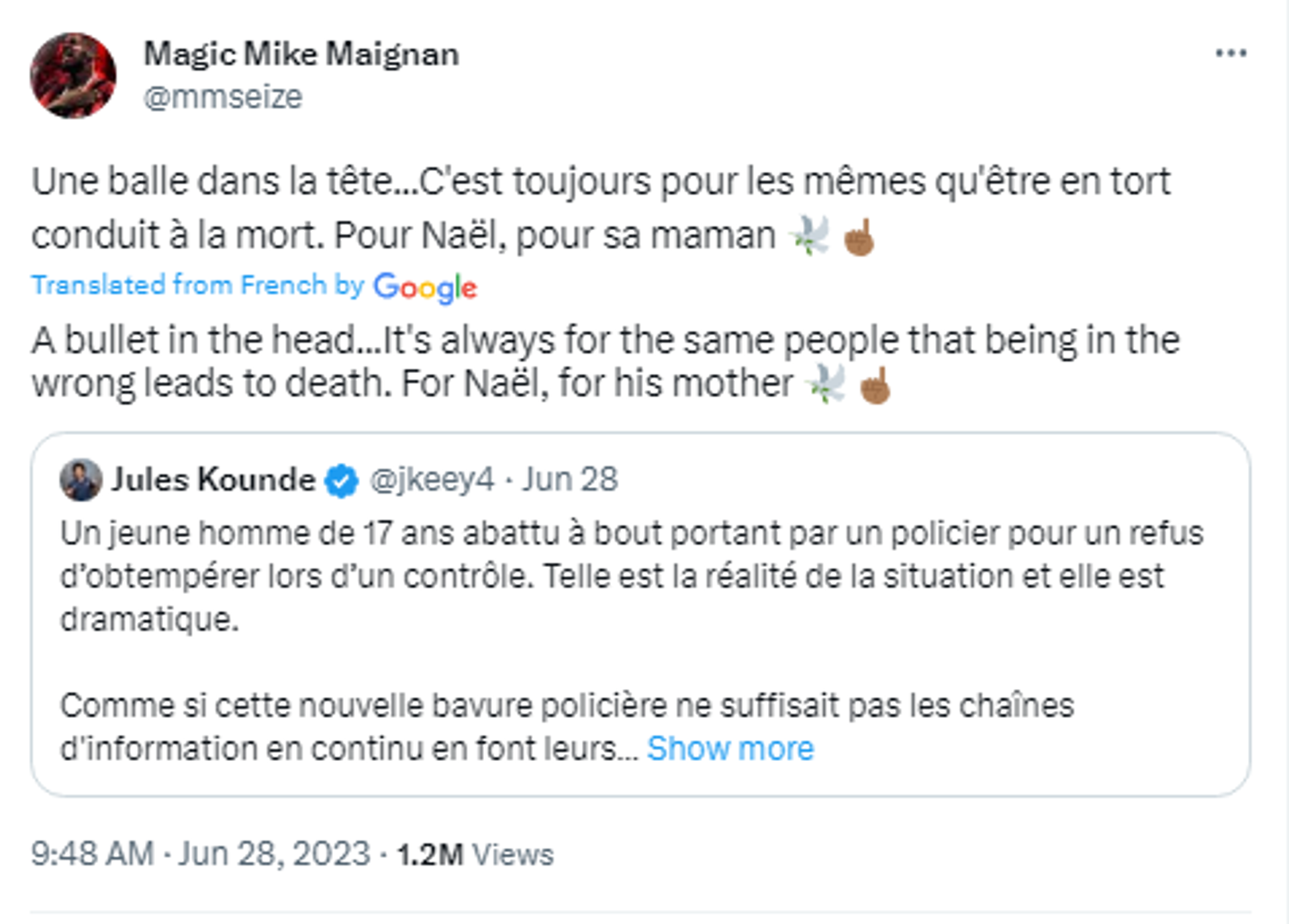 Screenshot of Twitter post by AC Milan football player Mike Maignan. - Sputnik Africa, 1920, 30.06.2023