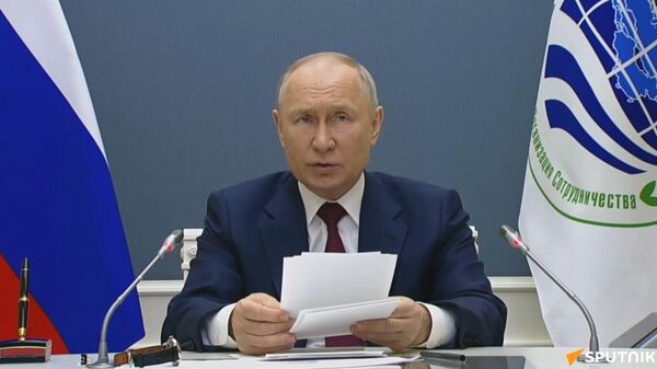 Vladimir Poutine s'adresse à la réunion des chefs d'État de l'Organisation de coopération de Shanghai - Sputnik Afrique