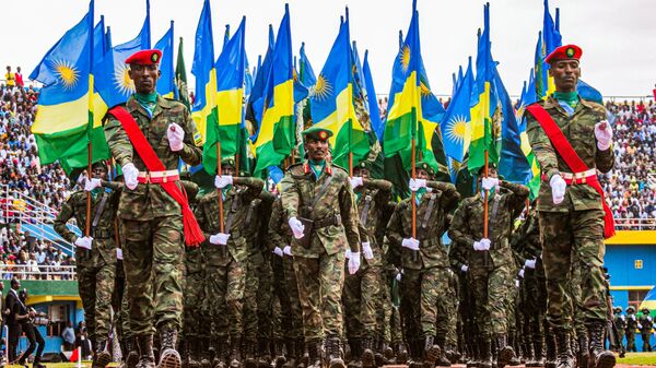Rwanda's Defence Forces parade during a ceremony for the 25th anniversary of Liberation Day, which marks the end of the country's 1994 genocide against Tutsi people, at Amahoro Stadium in Kigali, Rwanda, on July 4, 2019.  - Sputnik Africa