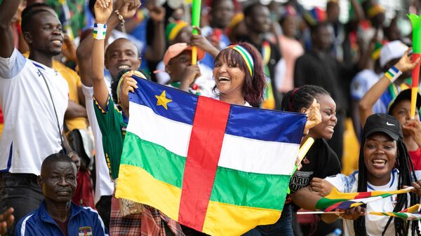 Central African Republic supporters are seen during the second leg of the 2023 Africa Cup of Nations (CHAN) Group E qualifier match between Central African Republic and Angola in Douala on June 17, 2023 - Sputnik Africa