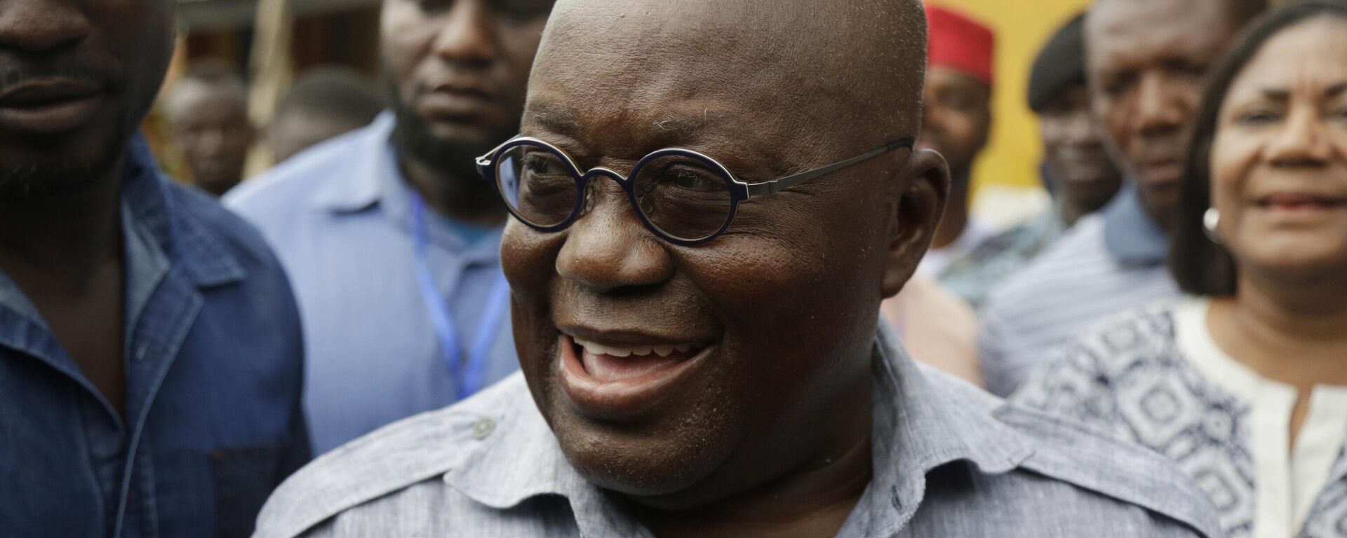 Nana Akufo-Addo, presidential candidate of the opposition New Patriotic Party, after casting his vote during the Presidential and parliamentary elections in Kibi, eastern Ghana, Wednesday, Dec. 7, 2016.  - Sputnik Africa, 1920, 06.07.2023