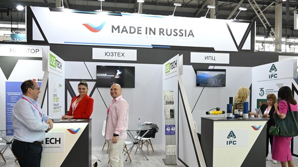 The stand of the Russian Export Center (REC) at the international industrial exhibition INNOPROM-2023 in Ekaterinburg. - Sputnik Africa