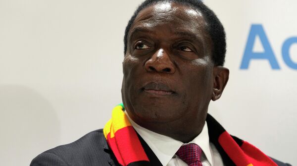 President Emmerson Mnangagwa, of Zimbabwe, attends a session at the Africa Pavilion at the COP27 U.N. Climate Summit, Monday, Nov. 7, 2022, in Sharm el-Sheikh, Egypt. - Sputnik Africa