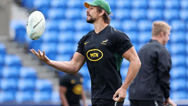Eben Etzebeth of South Africa takes part in the South Africa captain's run ahead of their rugby test match against New Zealand at Mt Smart in Auckland on July 14, 2023 - Sputnik Africa