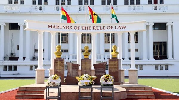 The wreath-laying ceremony at the Martyrs’ Square, situated in front of the Supreme Court Building. - Sputnik Africa