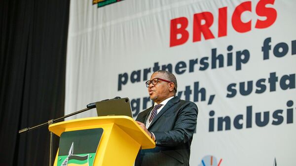ANC Secretary-General Fikile Mbalula delivers closing address on the occasion of the BRICS Political Parties Plus Dialogue on July 20, 2023.  - Sputnik Africa