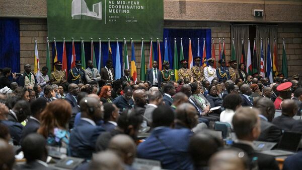 Delegates attend the 5th mid-year coordination meeting of the African Union, at the United Nations (UN) offices in Gigiri, Nairobi, on July 16, 2023 - Sputnik Africa