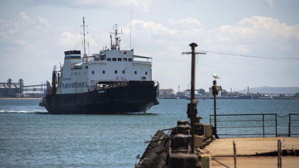 Ferries operate at the Kerch crossing, transporting heavy vehicles, passengers and cargo from the port of Kavkaz to the port of Crimea and back - Sputnik Africa